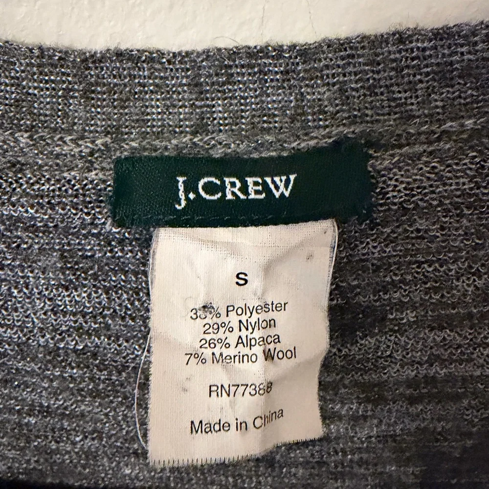 J. Crew Ruffled V-Neck Cardigan Sweater - Gray Heather - Picture 5 of 5